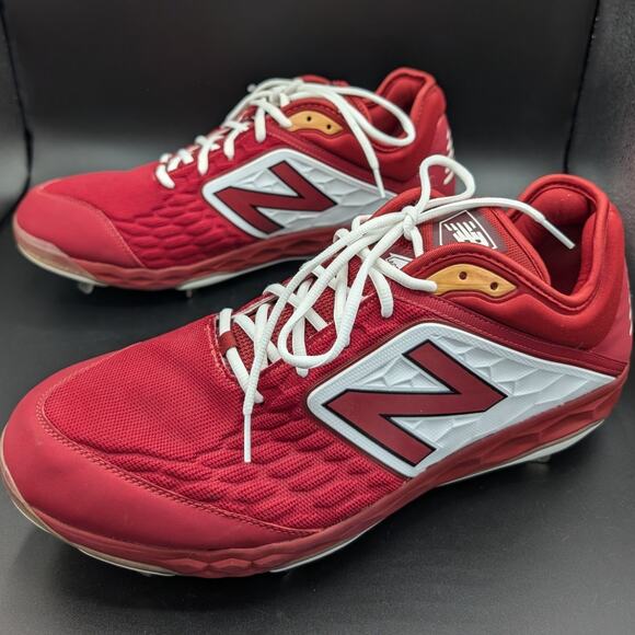 New Balance Baseball Cleats Mens 16 Fresh Foam Shoes Red Metal Athletic Sports main image 7